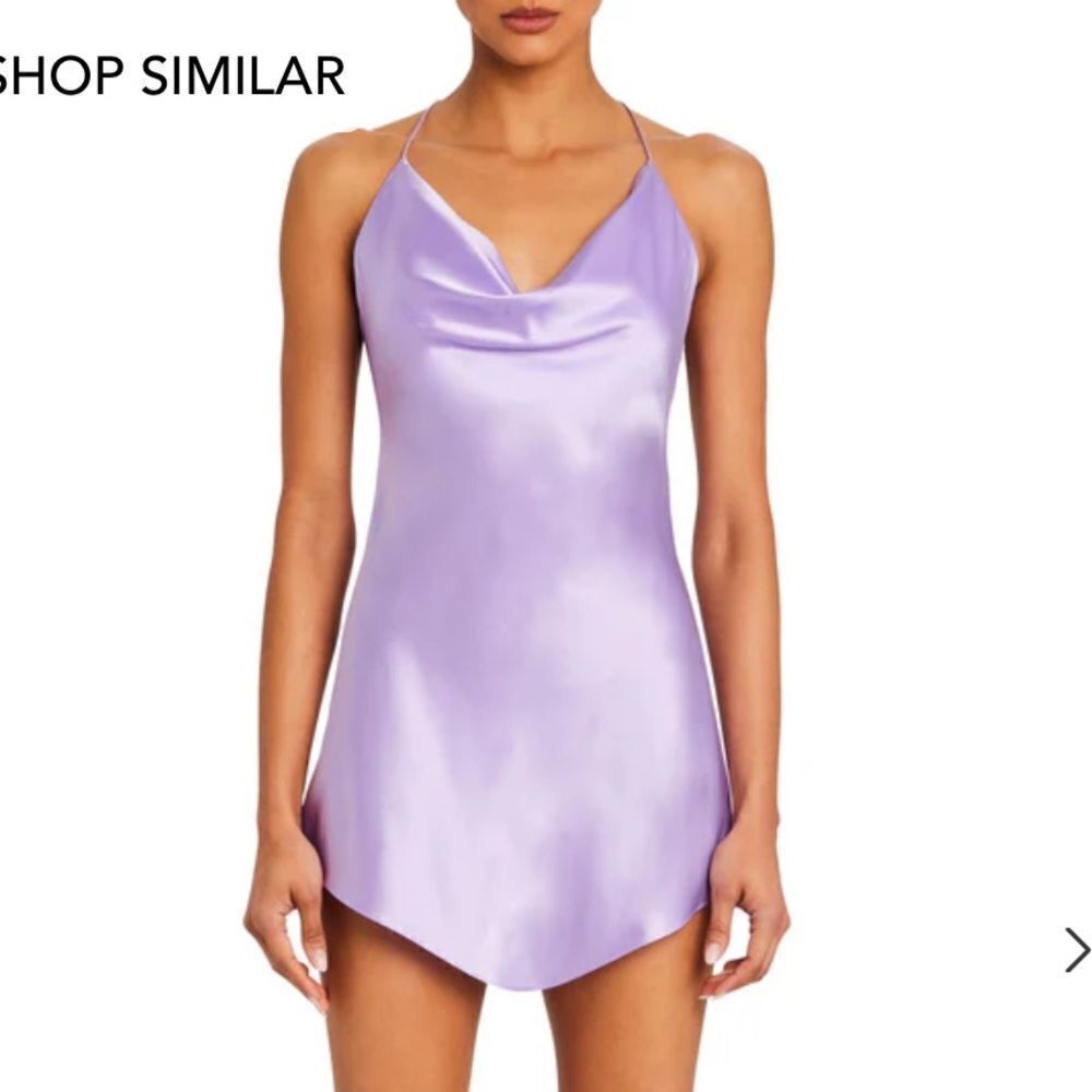 NWT SER.O.YA PRACILLA SILK MINI DRESS purple draped slip strappy S - Picture 3 of 8
